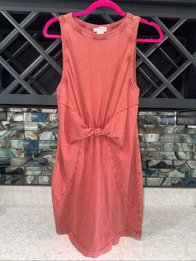 l*space Rust Knot-Front Sleeveless Mini Dress
